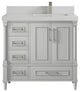 Aberdeen 36 Right Offset Bath Vanity in Coventry Gray 2" Carrara Quartz
