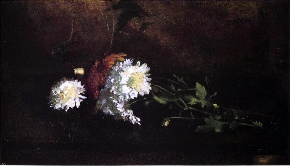 John La Farge Nosegay of Chrysanthemums, Gallery Wrapped Canvas Print, 18"x27"