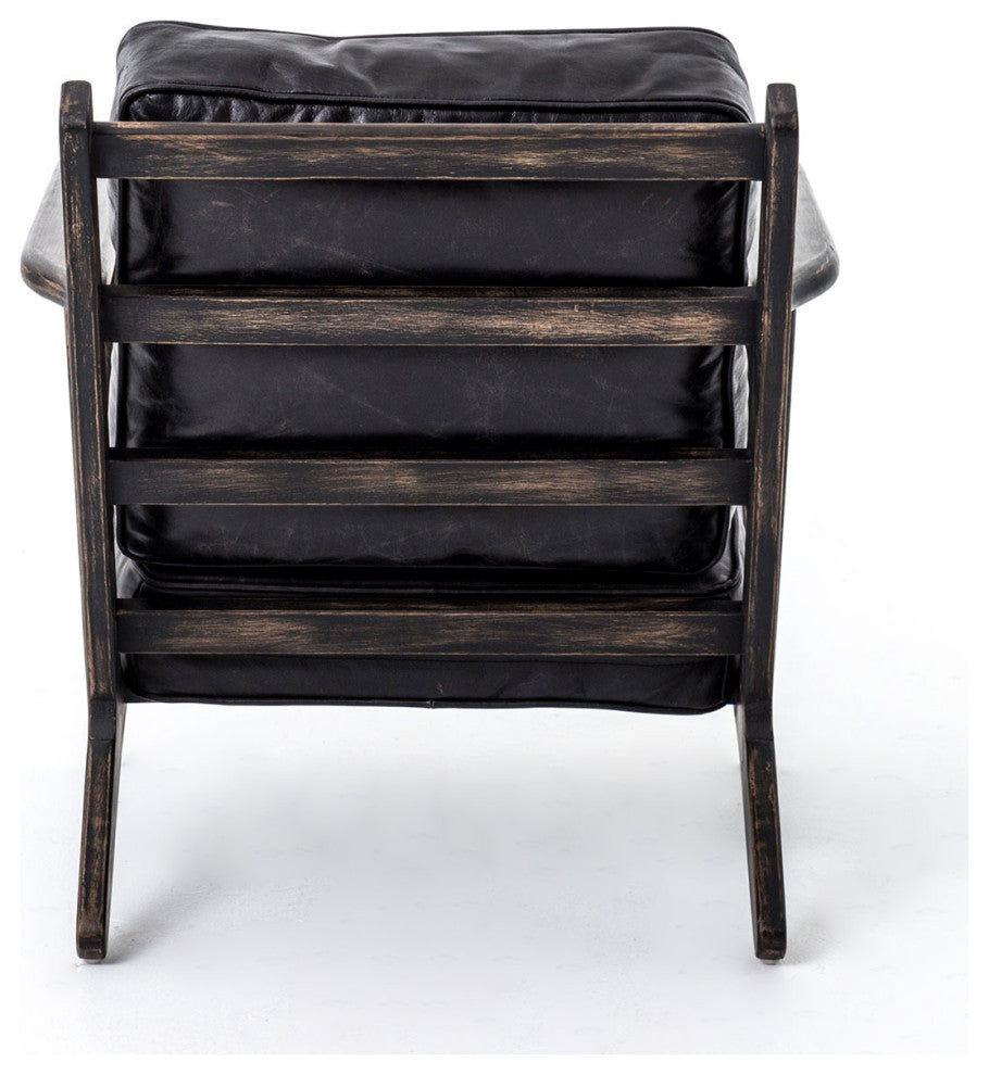 Irondale Brooks Lounge Chair, Black Wash Weathered