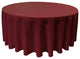 LA Linen Round Polyester Poplin, Burgundy, 132" Round