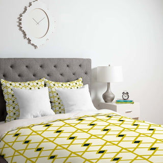 Deny Designs Heather Dutton Annika Diamond Citron Duvet Cover - Lightweight