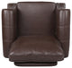 Burkehaven Contemporary Faux Leather Club Chair With Nailhead Trim, Dark Brown