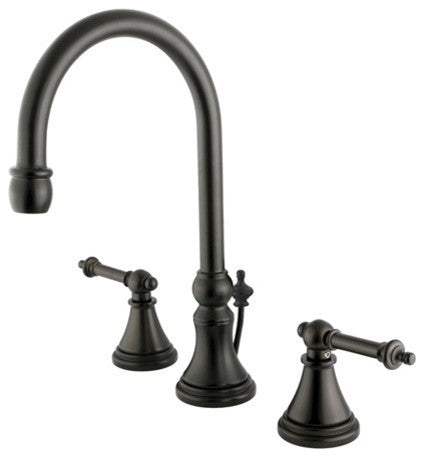 Kingston Brass Templeton Widespread Bathroom Faucet With Brass Pop-Up, Oil Rubbe