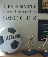 Life is Simple-Soccer Wall Decal, 16", Chocolate