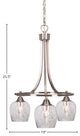 Paramount Downlight 3-Light Chandelier, Brushed Nickel, 6" Smoke Bubble Glass
