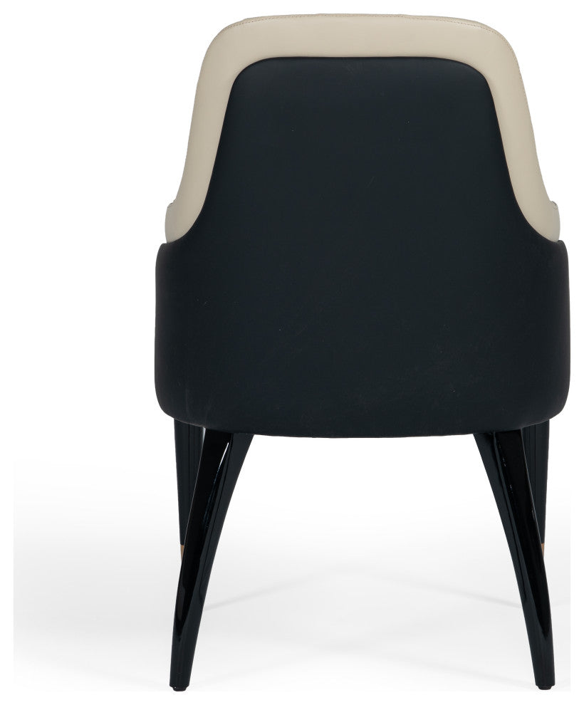 Modrest Leeds Glam Beige and Black Dining Chair