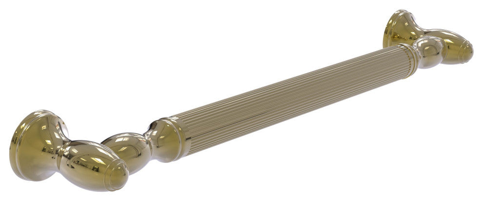 16" Grab Bar Reeded, Unlacquered Brass