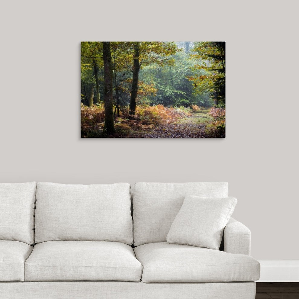 "Autumn Forest Leaves" Wrapped Canvas Art Print, 36"x24"x1.5"