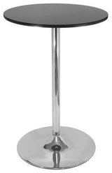 Round Bar Table With Chrome Leg and Base, 70cm Table Top