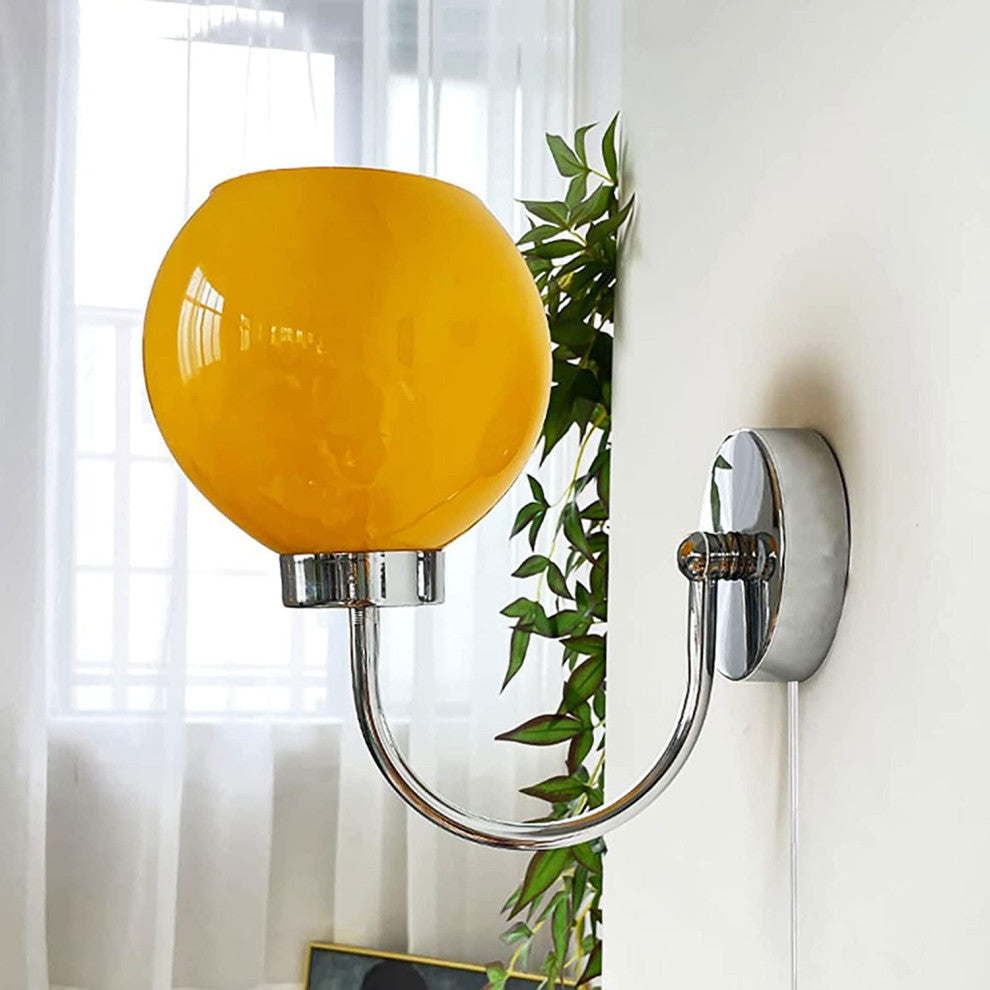 Globe Glass Wall Sconce Industrial Wall Lantern Light