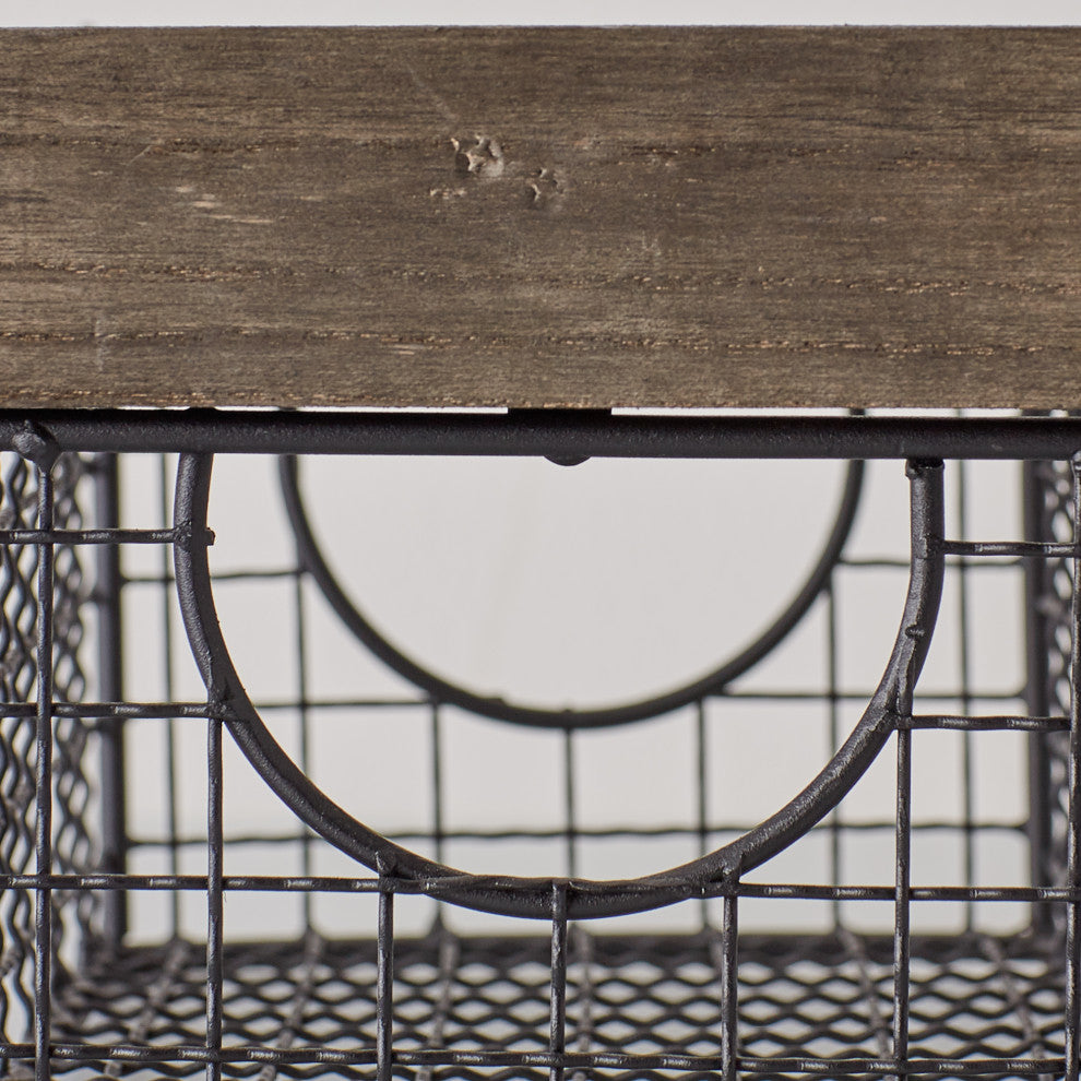 DII Asst Antique Silver Finish Farmhouse Basket (Set of 3)