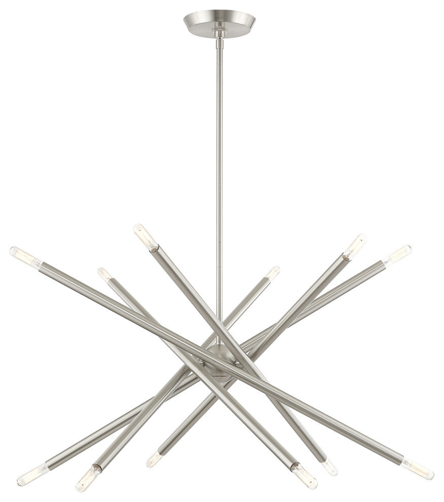 Livex Lighting Soho 12 Light Brushed Nickel Chandelier