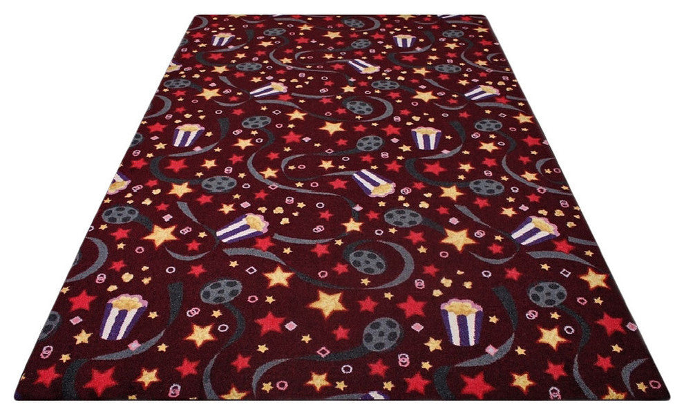 Area Rug Feature Film, Nylon Stainmaster Carpet, Navy, 7'x10'