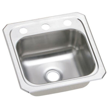 Elkay BCR15 Celebrity 15" Single Basin Drop In Stainless Steel - 2 Faucet Holes