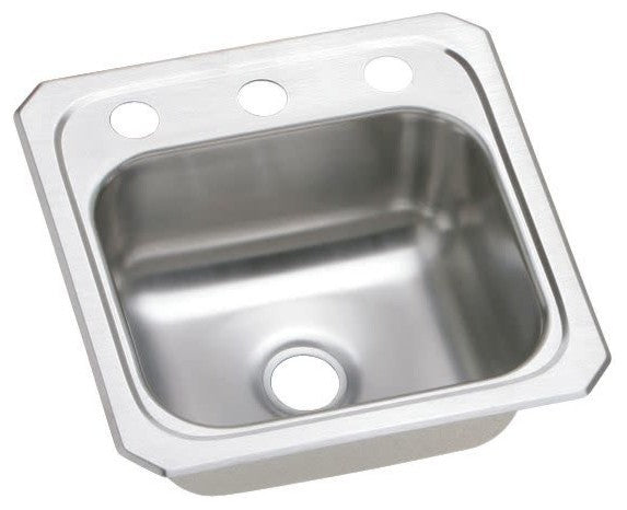 Elkay BCR15 Celebrity 15" Single Basin Drop In Stainless Steel - 2 Faucet Holes