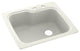 Swan 25x22x9 Solid Surface Kitchen Sink, 2-Hole, Bisque