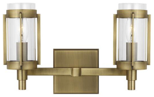 Generation Lighting, LV1012TWB, 2-Light Vanity, Time Worn Brass