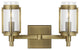 Generation Lighting, LV1012TWB, 2-Light Vanity, Time Worn Brass