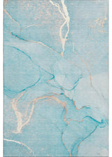 Premium Machine Washable Mayfield AMF510 Teal 5' x 7'6" Rug