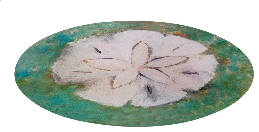 Sea life round chenille area rugs from my art. Approximately 60", Sand Dollar, R