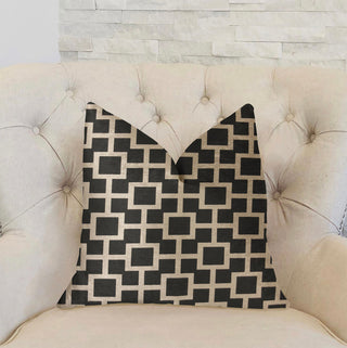 Petunia Black and White Luxury Throw Pillow, 18"x18"