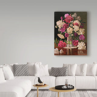 Christopher Pierce 'Red And White Peonies' Canvas Art, 18"x24"
