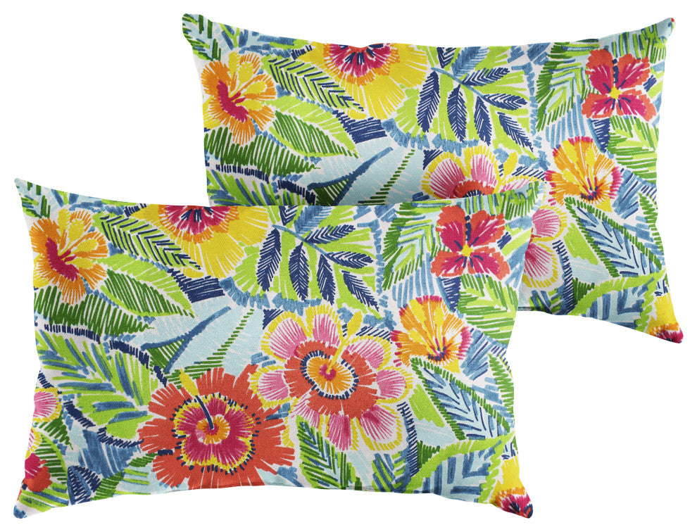 Sorra Home Pensacola Multi Knife Edge Pillow, Set of 2, 24"x12"x6"