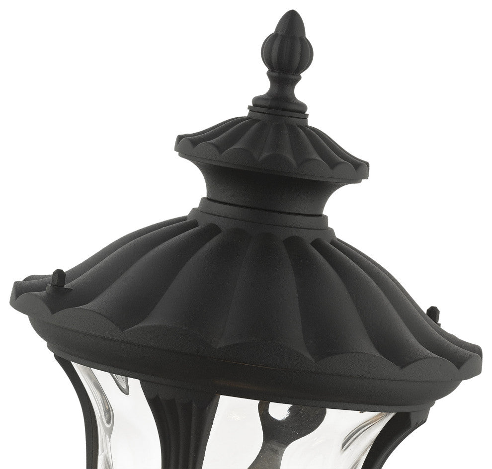 Textured Black Traditional, Victorian, Sculptural, Outdoor Post Top Lantern
