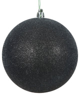 12" Black Glitter Ball Drilled Cap