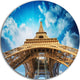 Beautiful View Of Paris Eiffel Tower In Paris, Round Wall Art, 11"