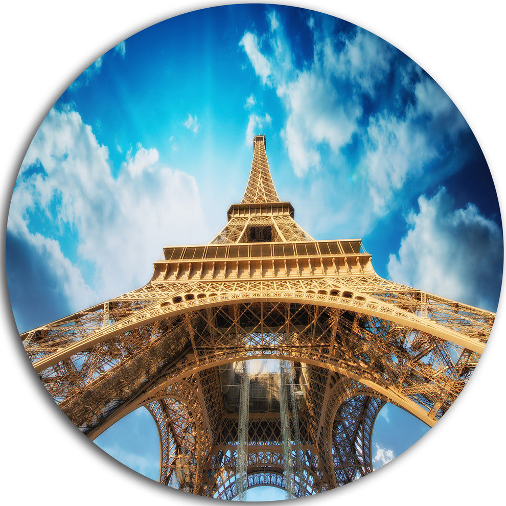 Beautiful View Of Paris Eiffel Tower In Paris, Round Wall Art, 11"