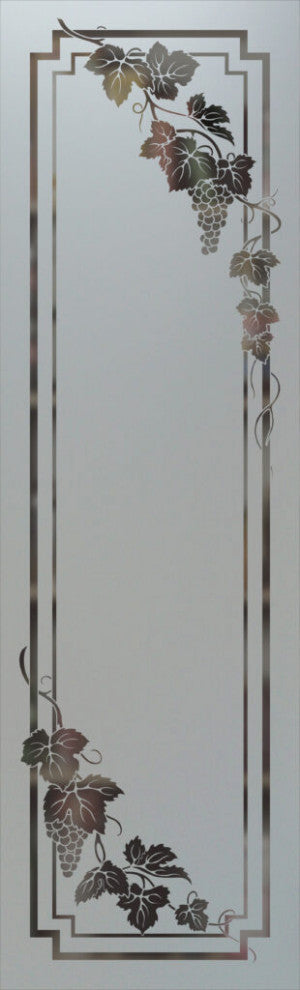 Pantry Door - Vineyard Grapes Cascade - Primed - 24" x 84" - Knob on Left -...