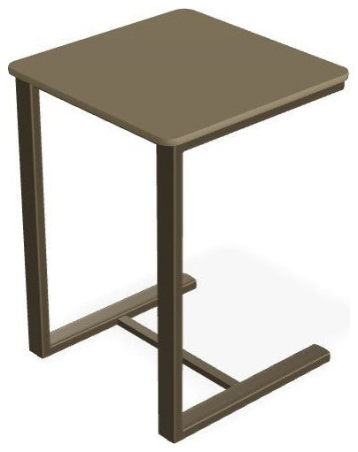 17.5" Square Marine Grade Outdoor End Table, Beachwood