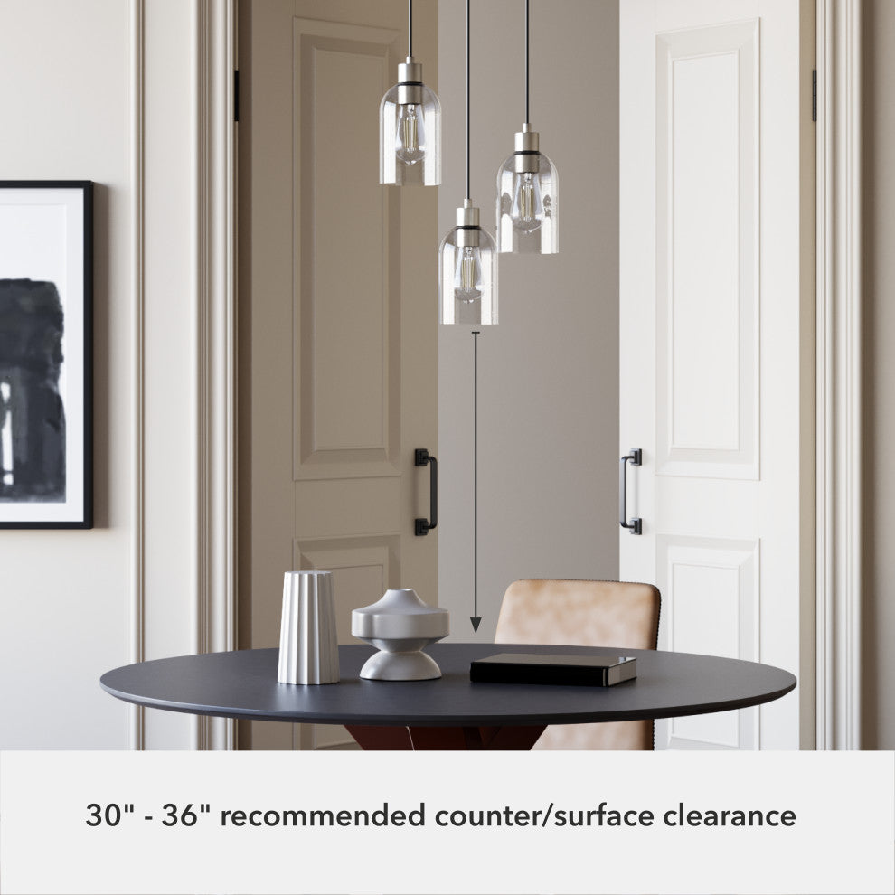 Hunter Lochemeade Brushed Nickel 3 Light Cluster Ceiling Light Fixture