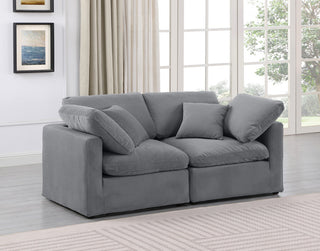 Indulge Upholstered Modular Sofa, Grey, 2-Piece: 2 Corner Chair, Down Stuffed Velvet