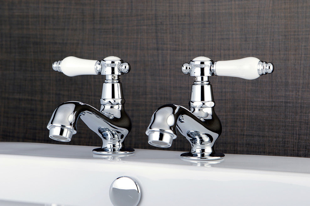Kingston Brass Basin Faucet With Cross Handle, Polished Chrome