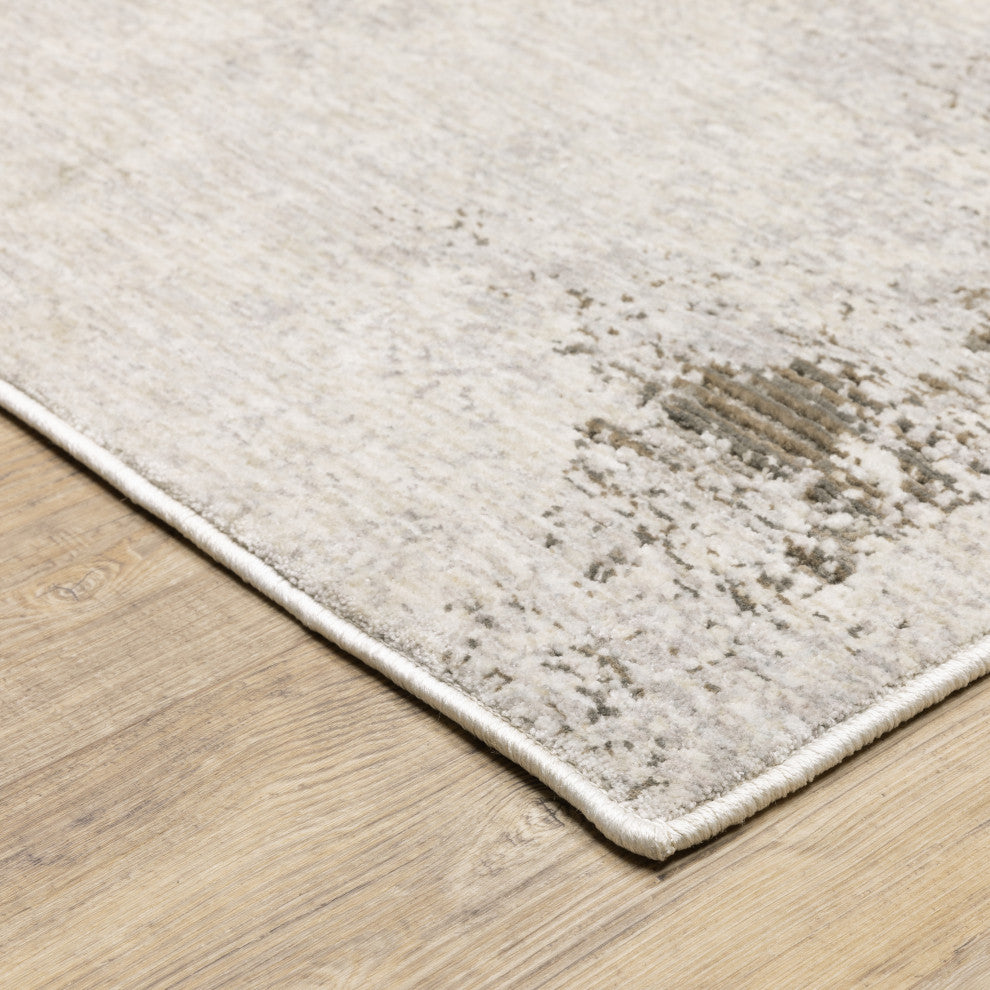Noble Muted Abstract Ivory/ Beige Indoor Area Rug, Ivory, 7'10"x10'10"