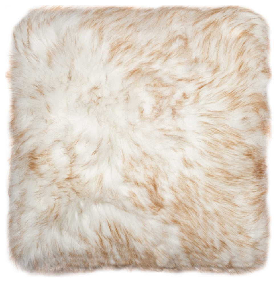 HomeRoots 18" x 18" x 5" Gradient Tan Faux Fur Pillow