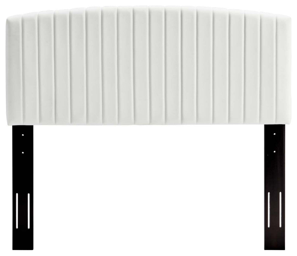 Rebecca Performance Velvet Twin Headboard-White