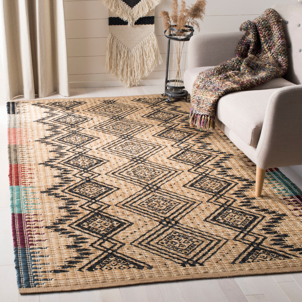 Safavieh Cape Cod Collection CAP310 Rug, Natural/Black, 5'x8'