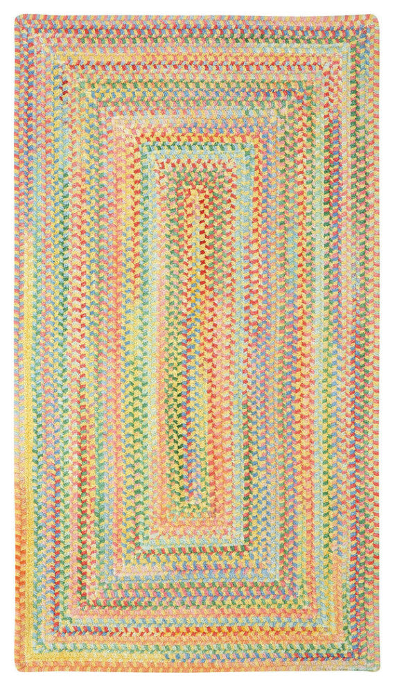 Capel Baby's Breath Light Yellow 0450_150 Braided Rugs - 4' X 6' Concentric Rect