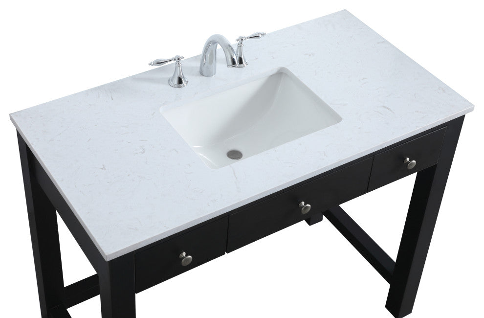 42" ADA Compliant Bathroom Vanity, Black