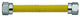 16" Yellow Epoxy Coated Stainless Steel Gas Line Connector, Nut Fittings