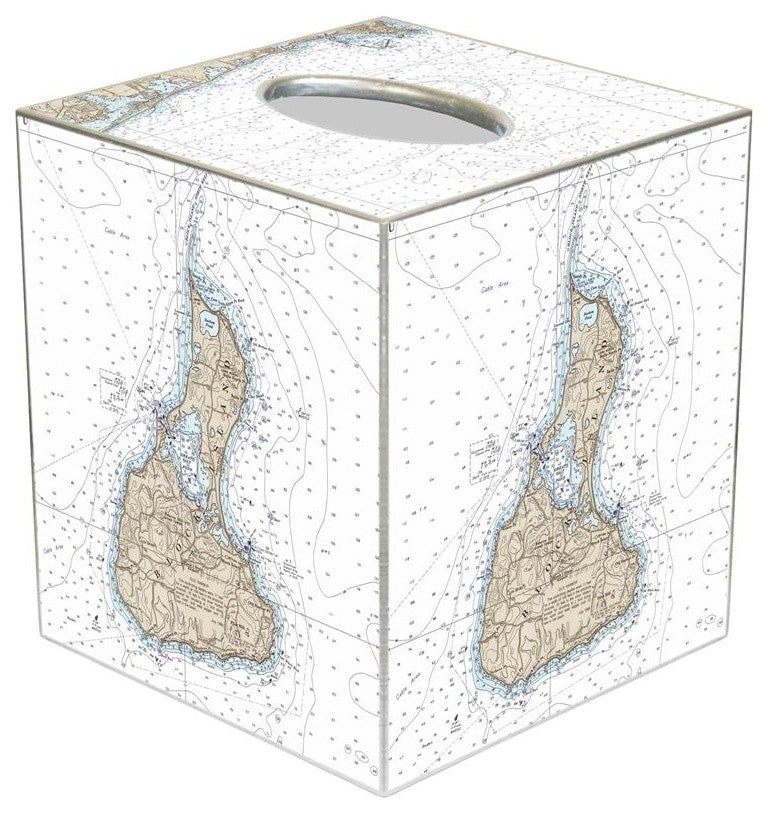 TB2487 - Block Island Nautical Chart Tissue Box Cover