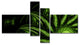 Strange Green Flower, Floral Art Canvas Print, 60"x32", 4 panels