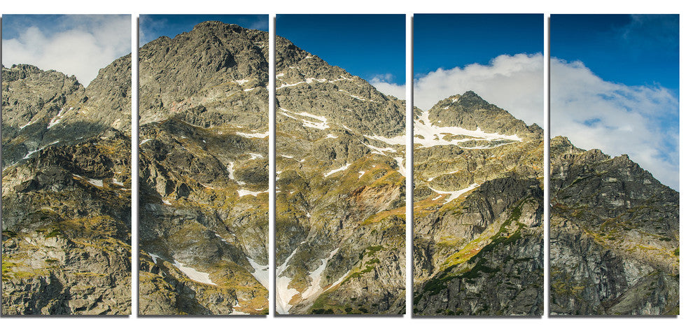 "Rocky Summit in Tatra Mountains" Landscape Wall Art, 5 Panels, 60"x28"