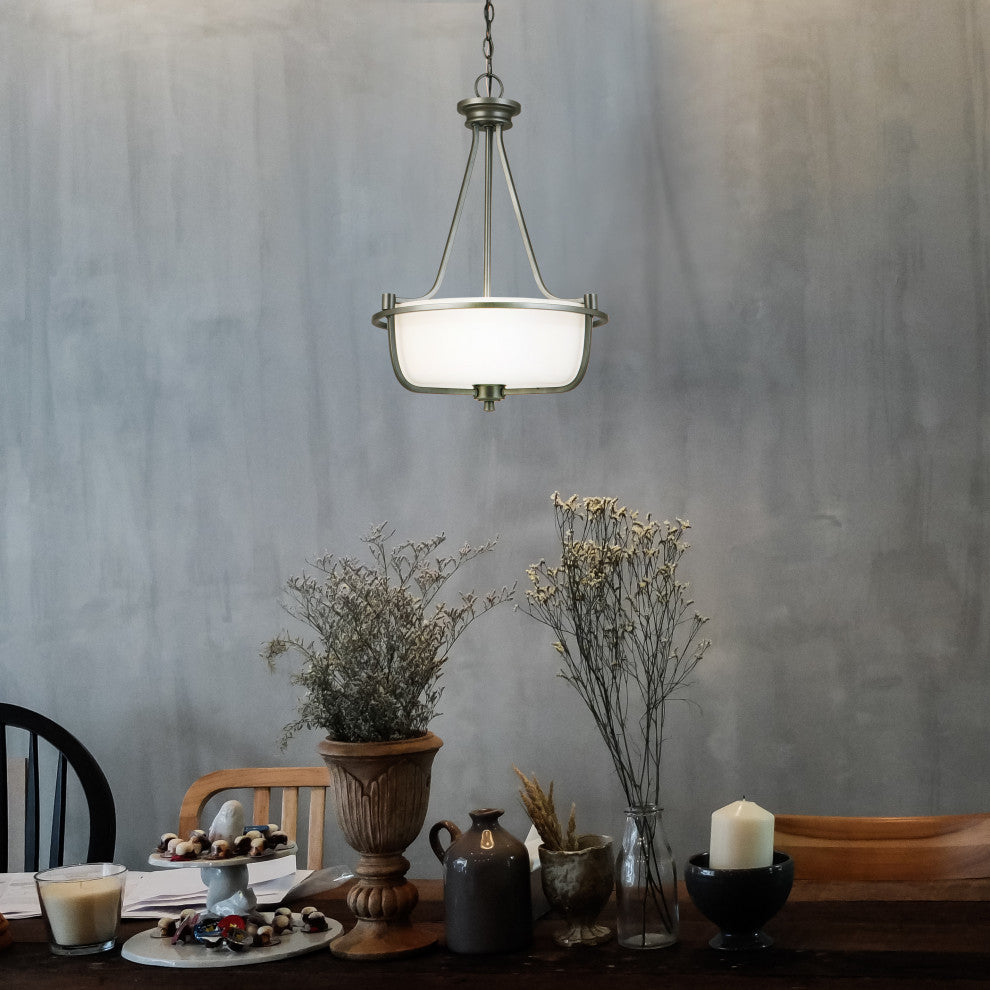 Eglo 3x60w Pendant W/ Graphite Finish & Frosted Glass - 202906A