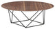 41" Mod Geo Brown and Black Wood and Iron Coffee Table