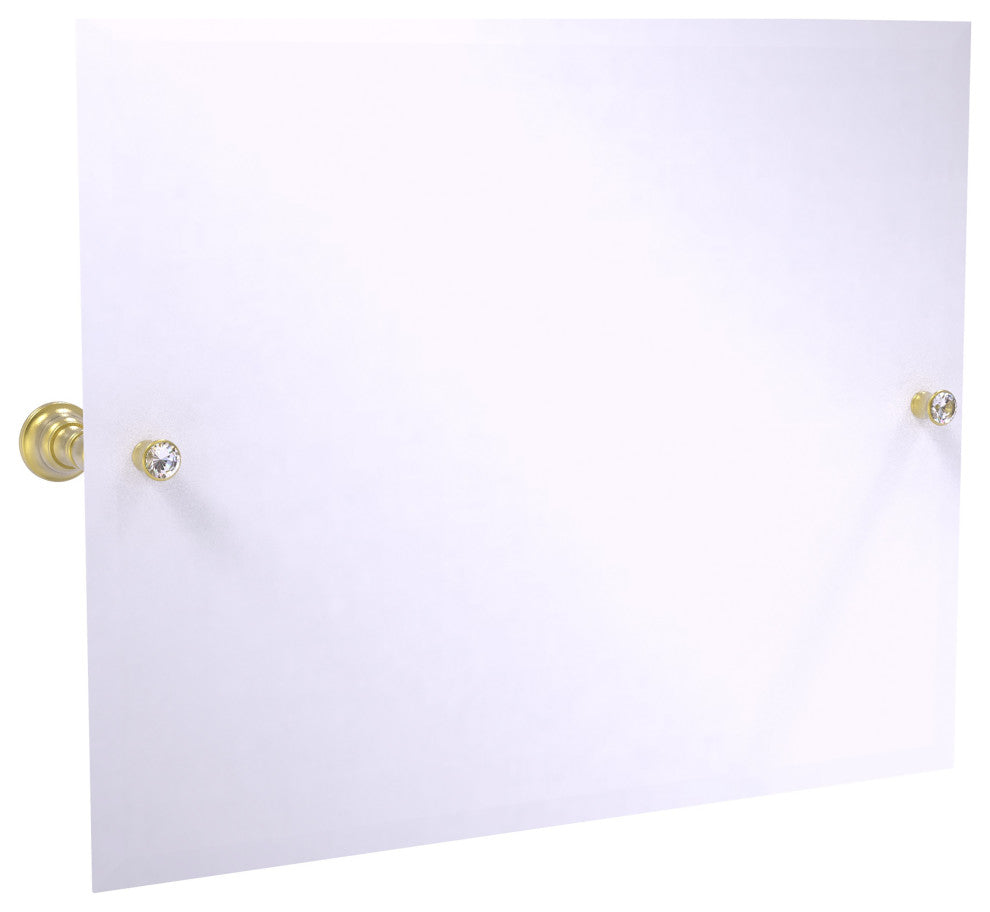 Carolina Crystal Landscape Tilt Mirror with Beveled Edge, Satin Brass