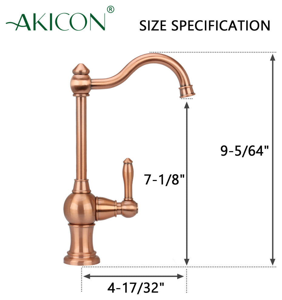 One-Handle Copper Drinking Water Filter Faucet Water Purifier Faucet, Copper